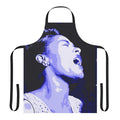 Billie Holiday inspired blue apron with jazz music and blues design