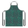 Bioshock-inspired apron featuring a continuous pattern of Rapture elements like plasmids and the Big Daddy
