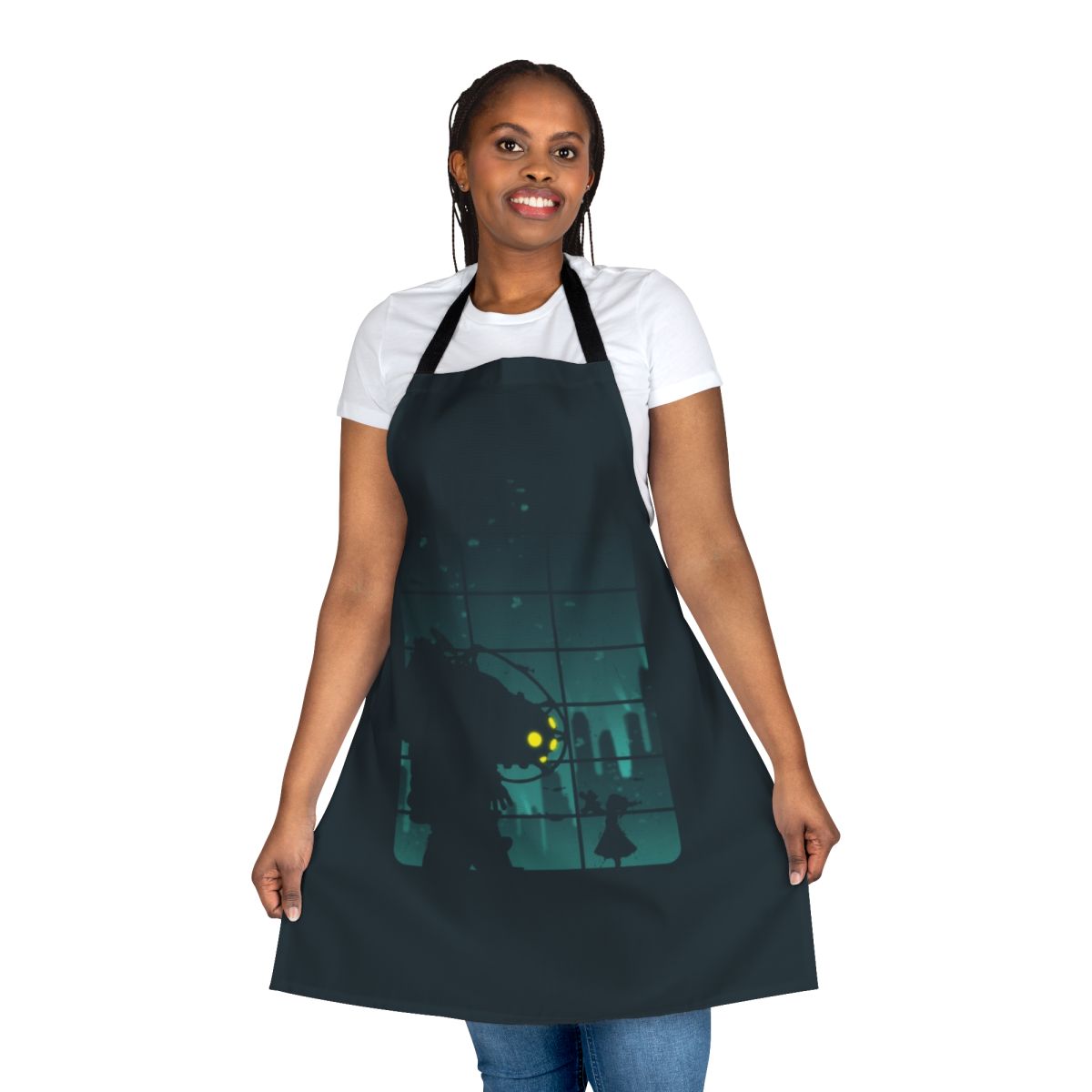 Bioshock-themed apron featuring the iconic Mr. Bubbles character from the Bioshock video game series.