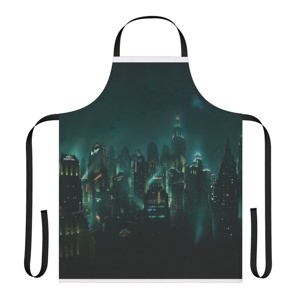 Bioshock-themed apron featuring the iconic Rapture city skyline