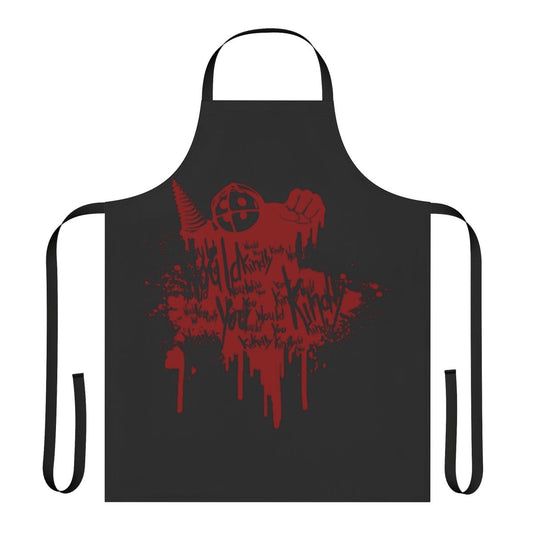 Bioshock-inspired apron with "Would You Kindly?" quote and gaming-themed imagery