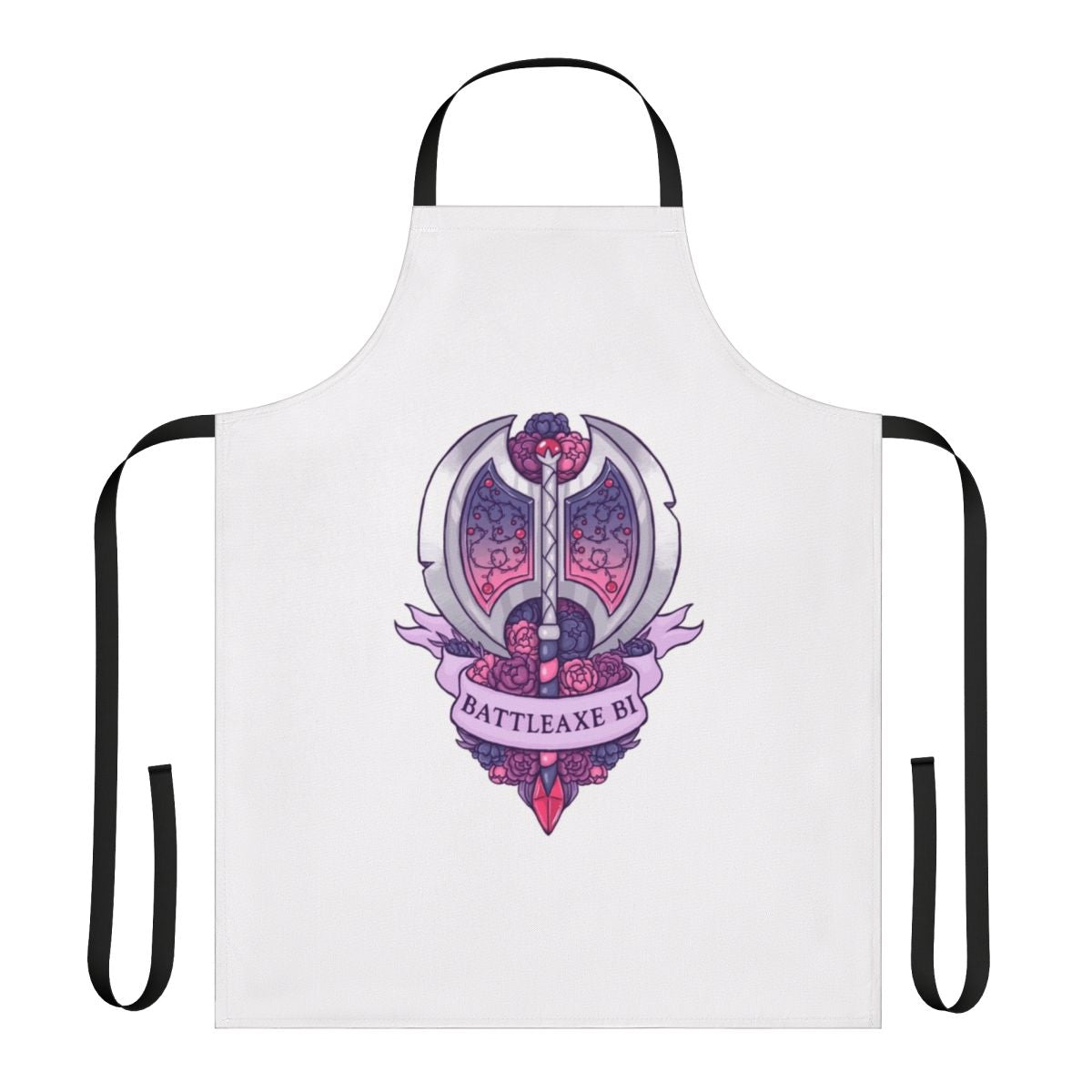 Bisexual battle axe floral design apron for Dungeons and Dragons fans