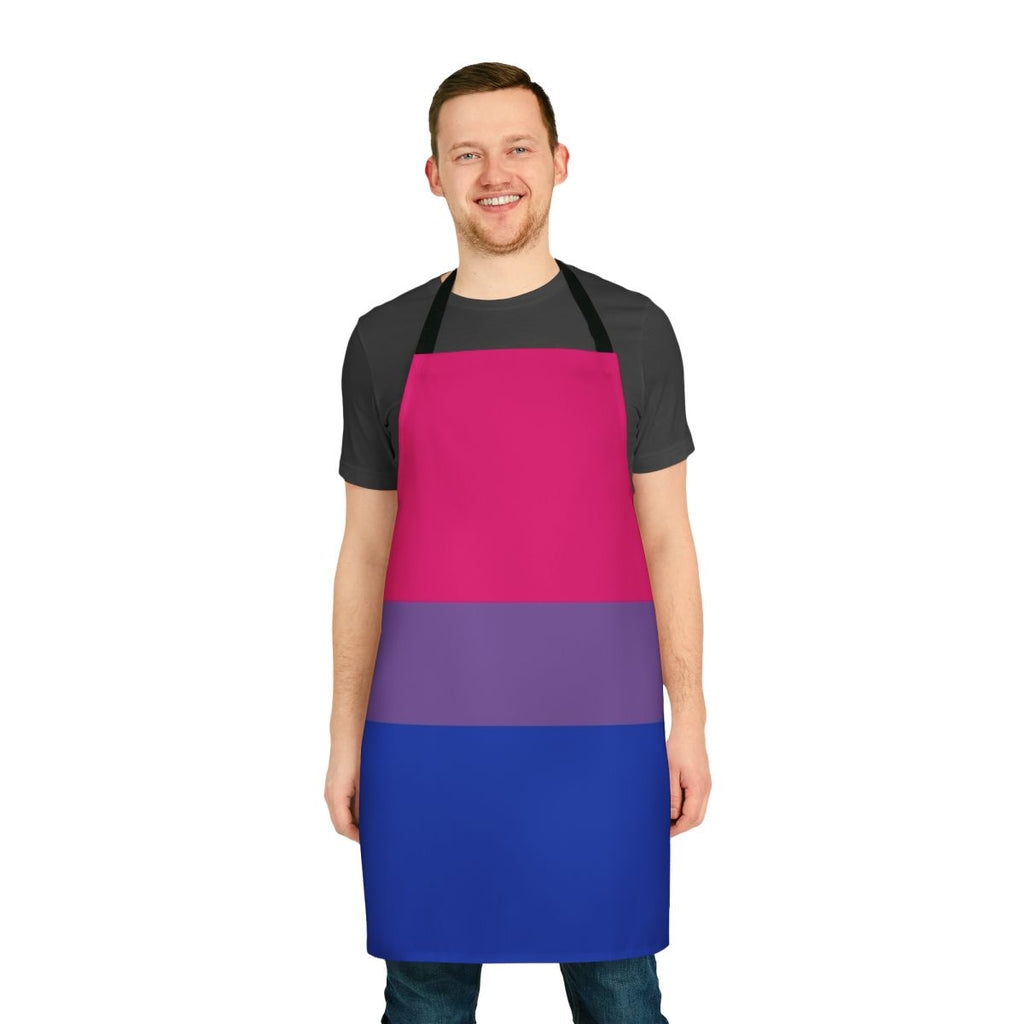 Bisexual pride flag design printed on a high-quality apron