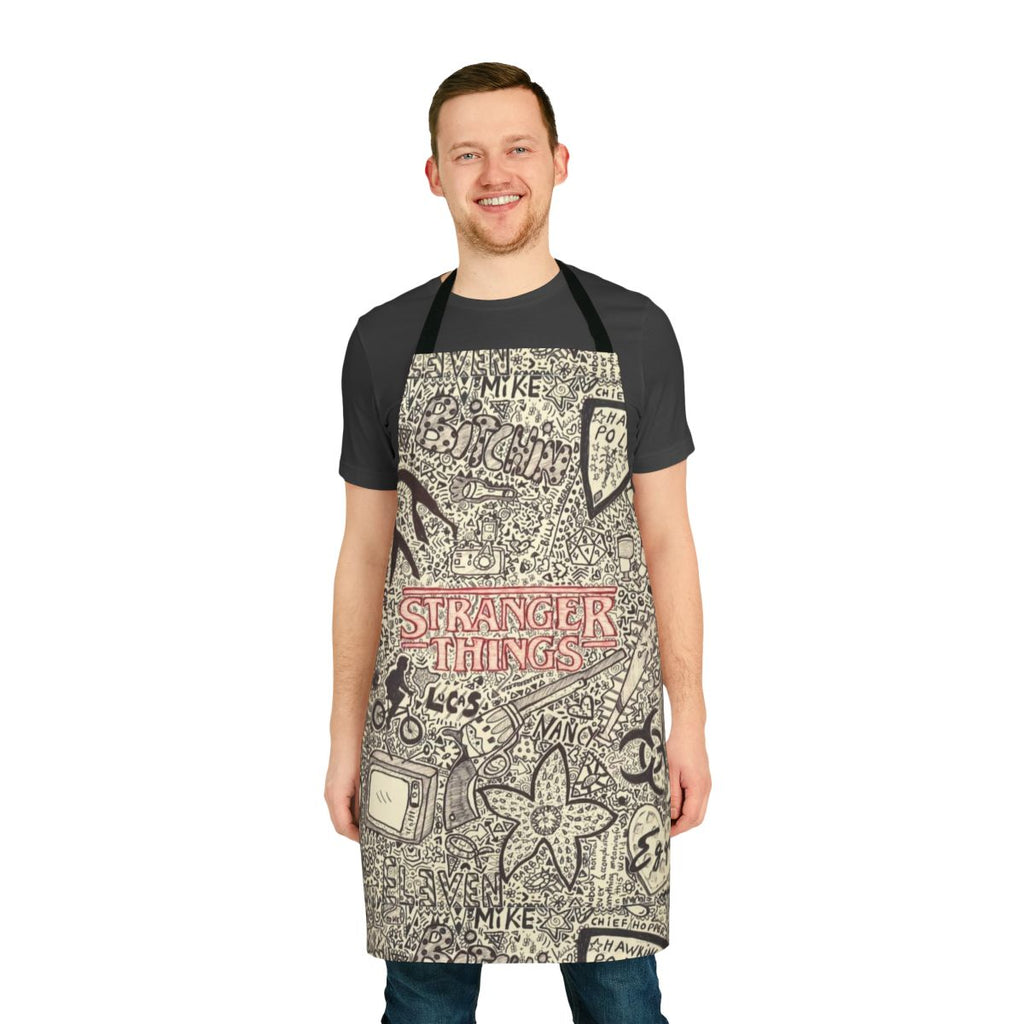 Bitchin' Stranger Things Inspired Apron with Eggo, Eleven, Lucas, and Demogorgon Designs