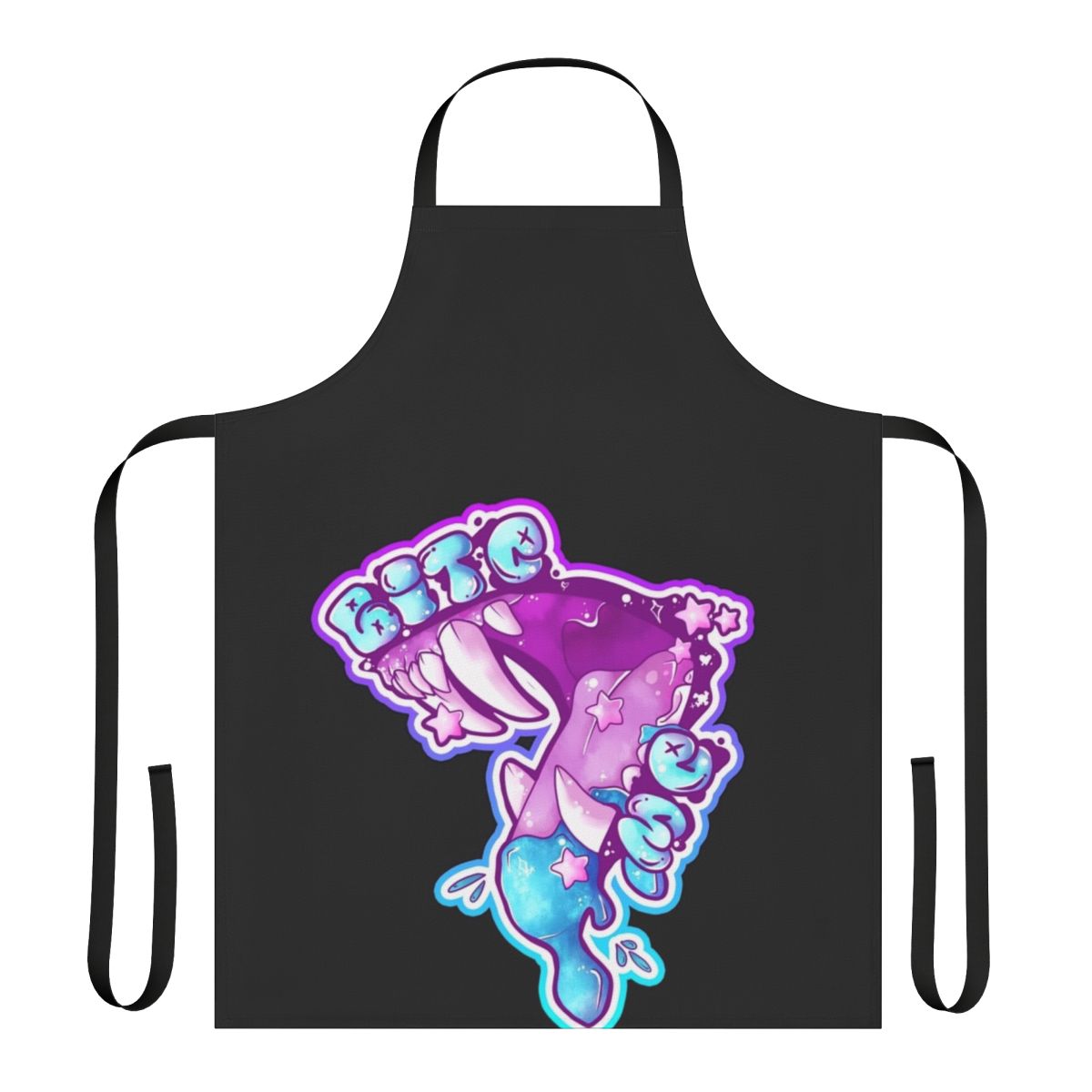 Bite Me Candy Gore Apron featuring fangs, blood, and pastel gore designs