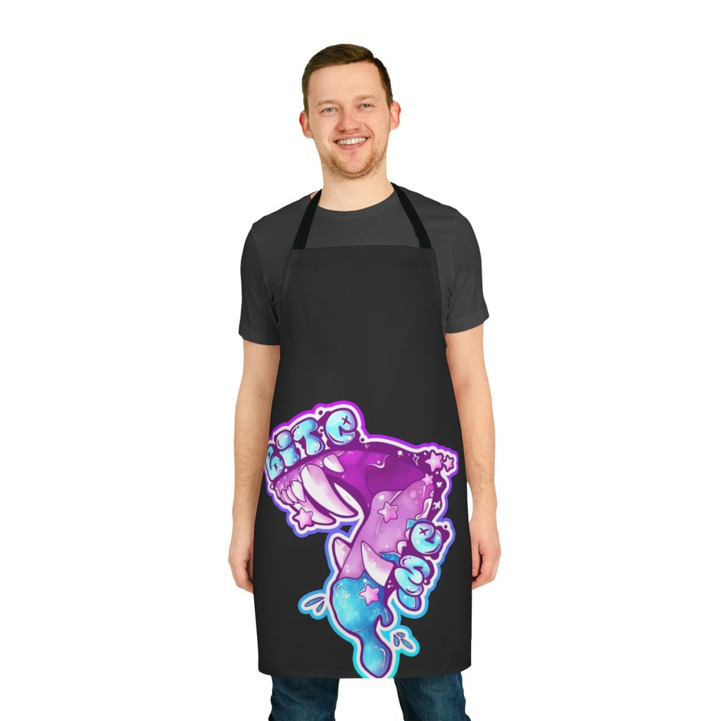 Bite Me Candy Gore Apron featuring fangs, blood, and pastel gore designs
