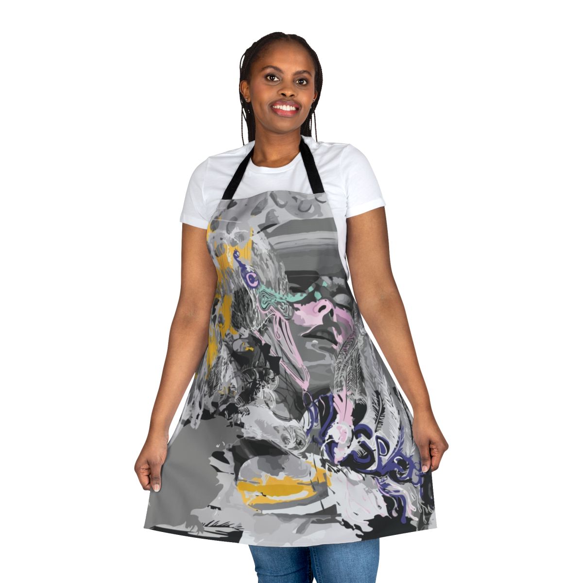 Bjork-inspired apron featuring a remixed design from the Vespertine album
