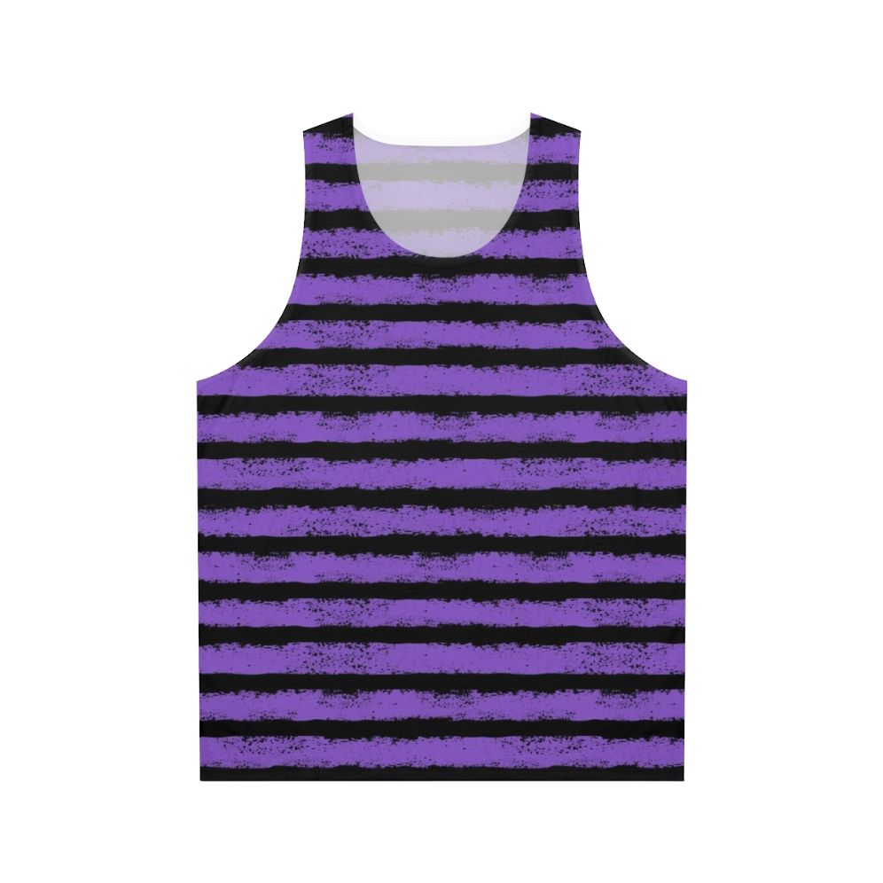 Black and purple splatter stripe unisex tank top
