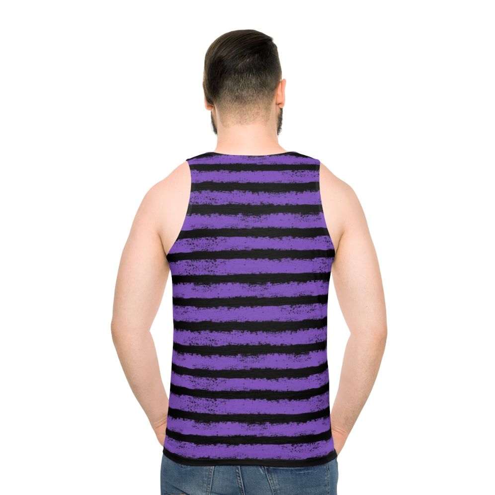 Black and purple splatter stripe unisex tank top