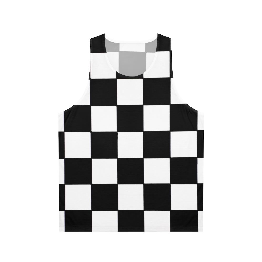 Black and White Checkered Unisex Tank Top