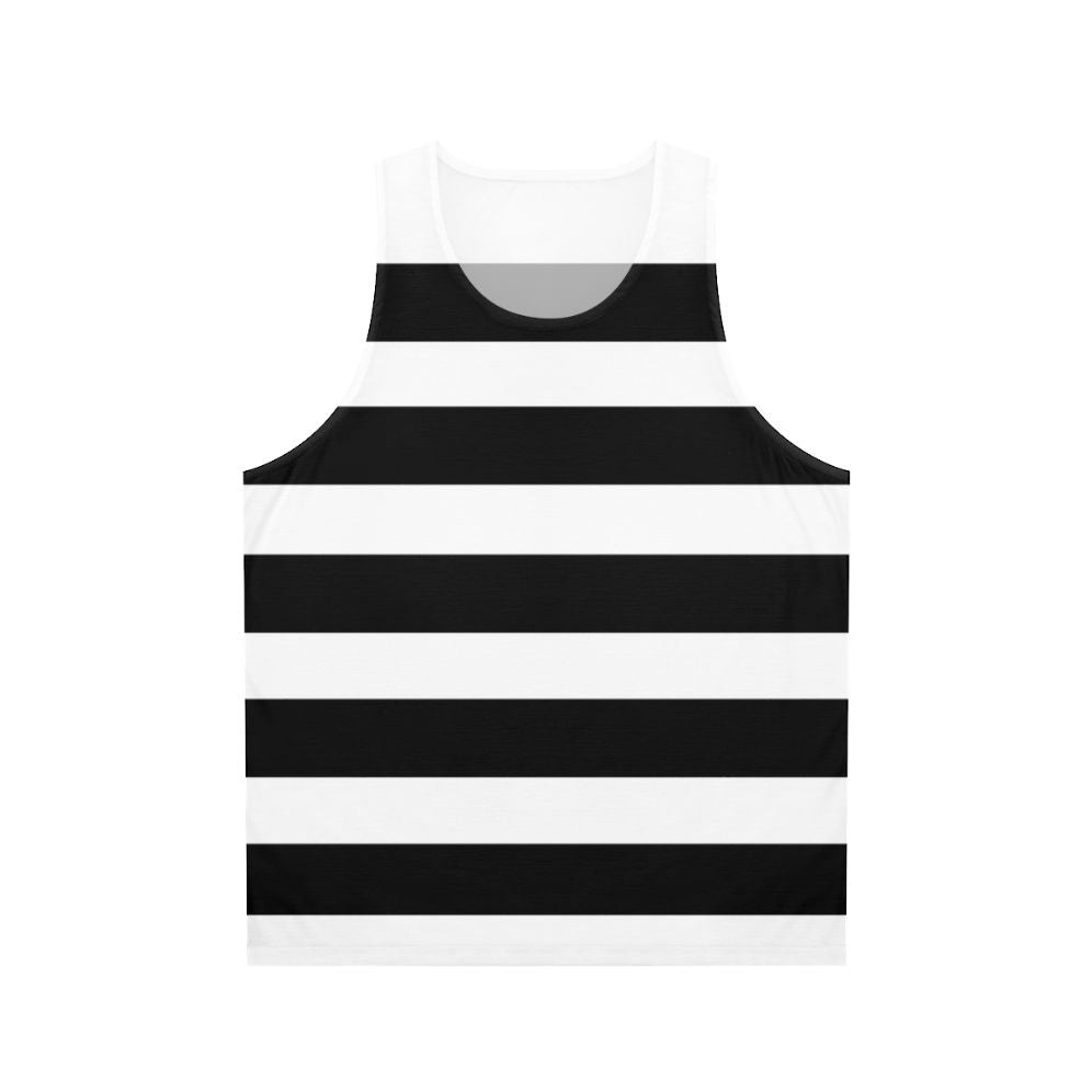 Black and White Striped Unisex Tank Top