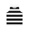 Black and White Striped Unisex Tank Top