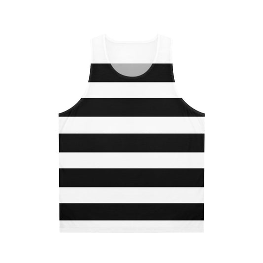 Black and White Striped Unisex Tank Top