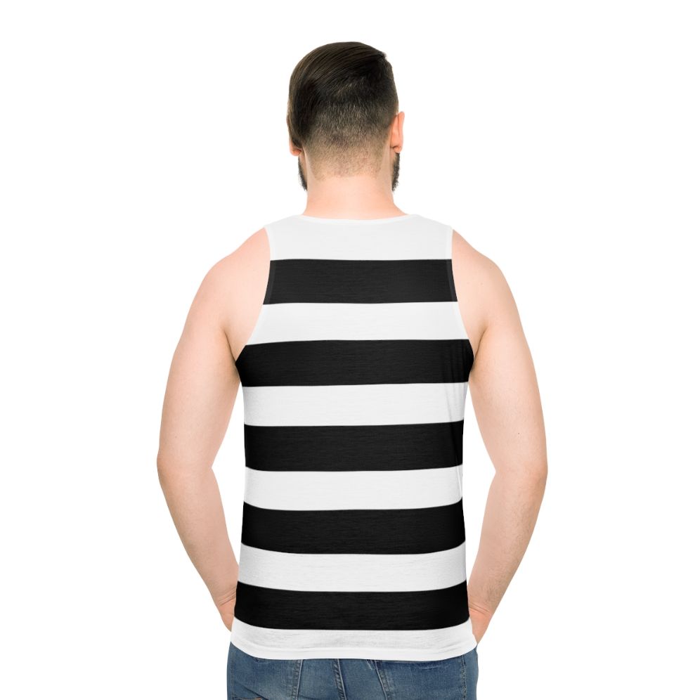 Black and White Striped Unisex Tank Top