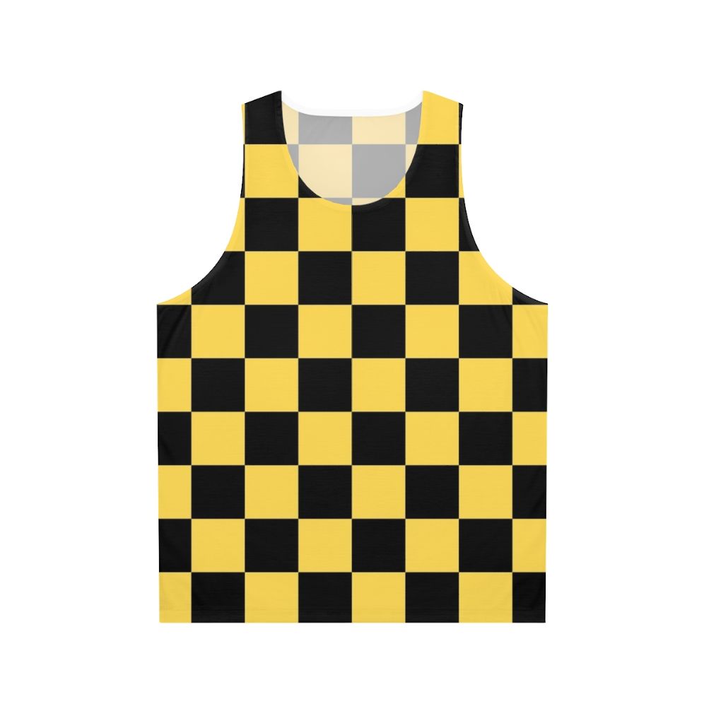 Black and yellow checkered unisex tank top