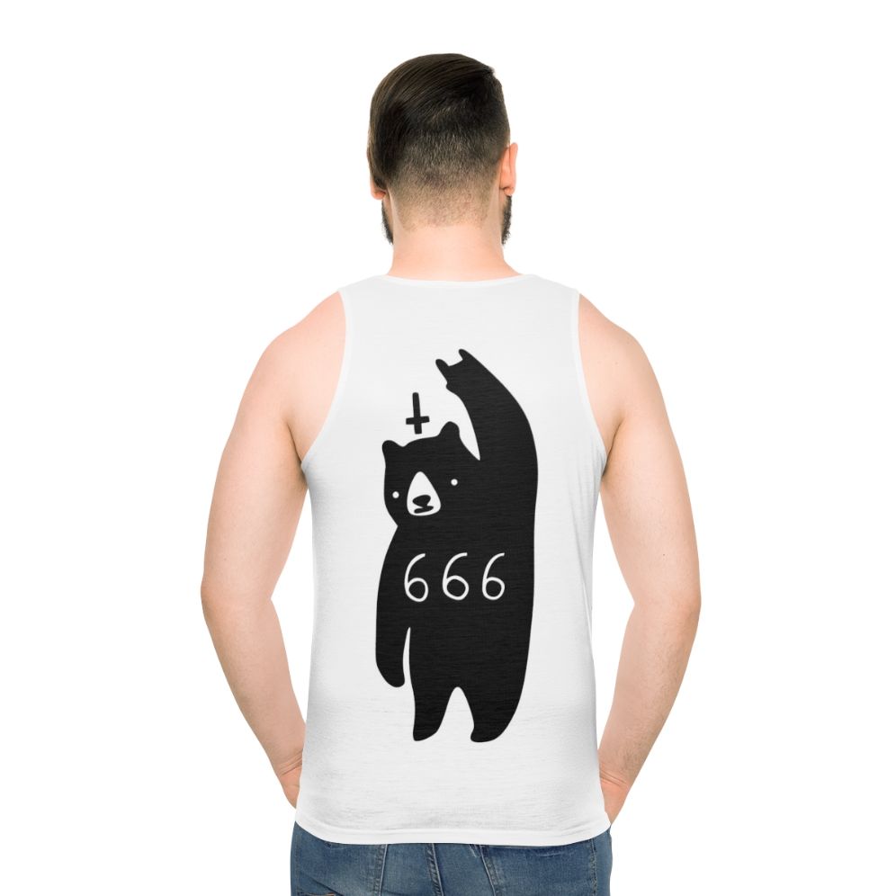Black Bear Unisex Tank Top with Metal Design