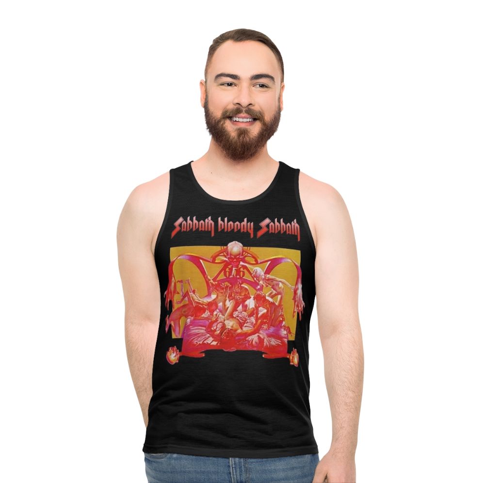 Black bloody unisex heavy metal tank top
