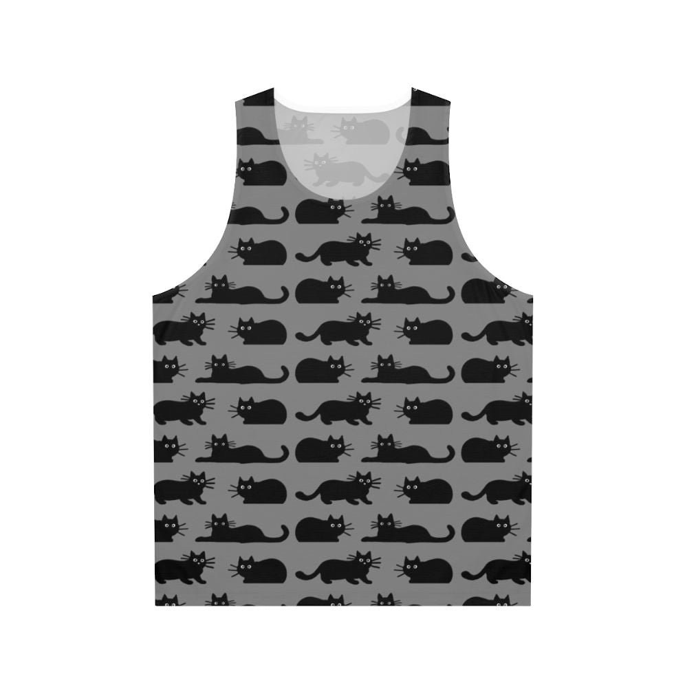 Black cat unisex tank top