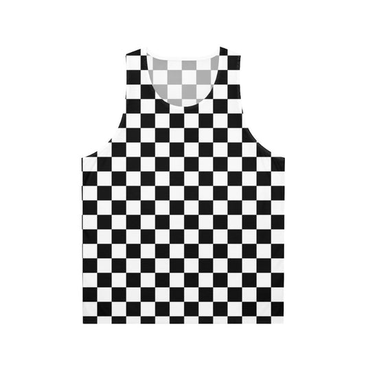 Black Checkerboard Unisex Tank Top