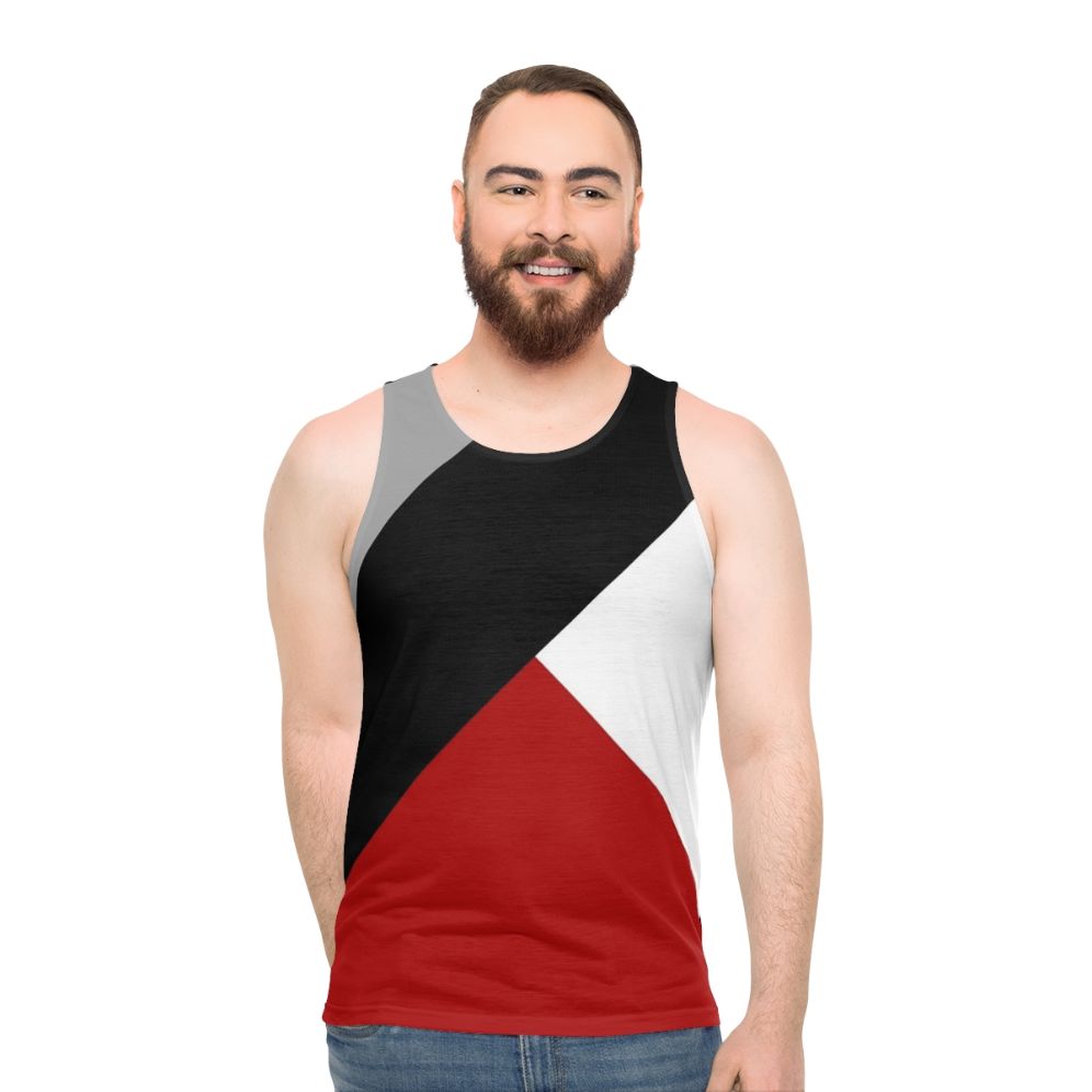 Black geometric minimalist unisex tank top