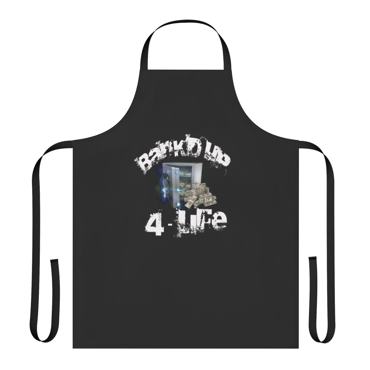 Black apron with "Safe Merchs" design for merchandise and safety