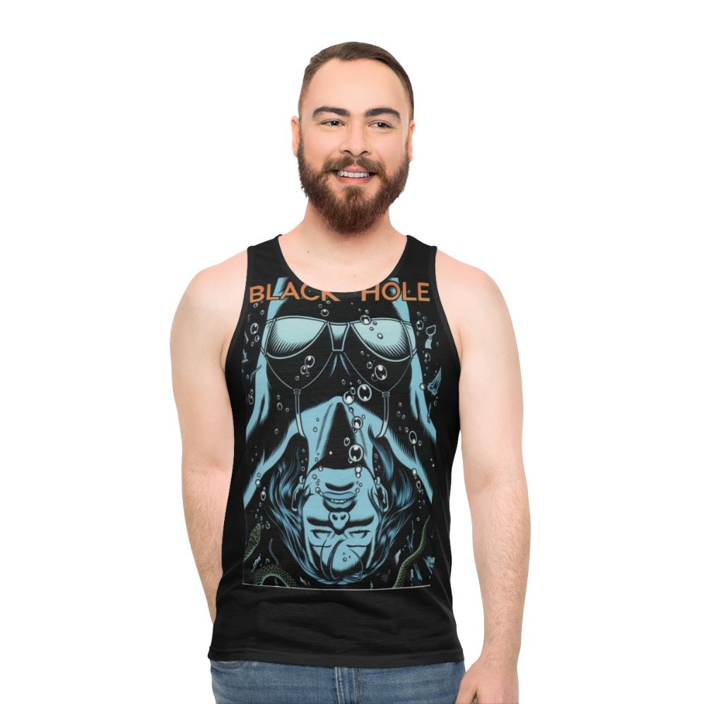 Black Hole unisex tank top featuring Charles Burns' artwork