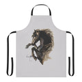 Black horse silhouette design on a high-quality apron