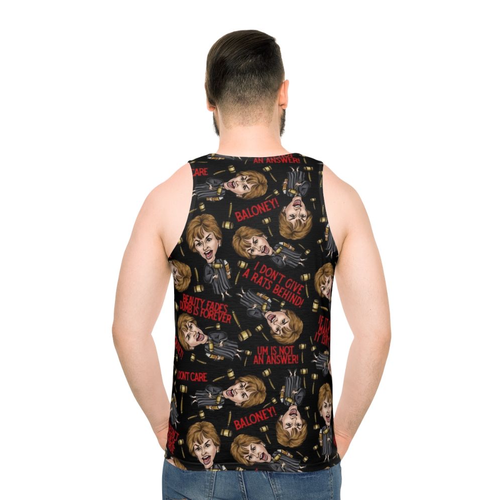 Black Judge Judy Print Unisex Tank Top