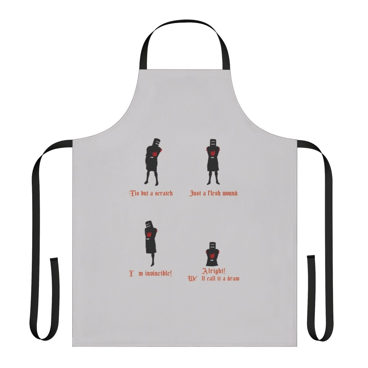 Black Knight Inspired Apron with Monty Python Depreciation Design