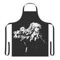 A black minimalist apron with a smoke design, inspired by the anime/manga Black Lagoon