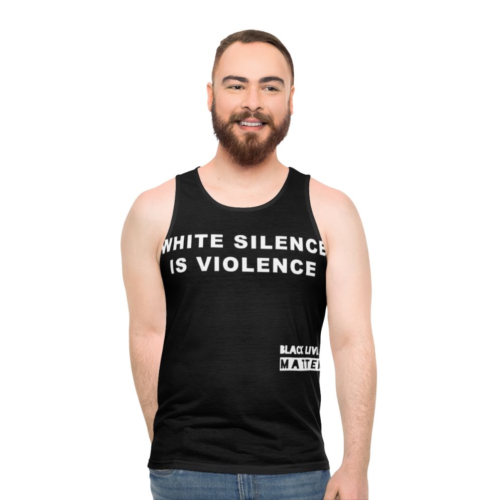 Black Lives Matter Allies White Unisex Tank Top