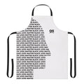 Black Lives Matter themed apron with BLM logo on a white background