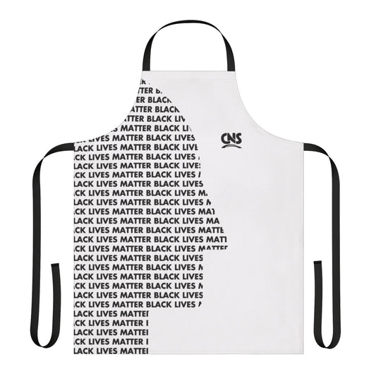 Black Lives Matter themed apron with BLM logo on a white background