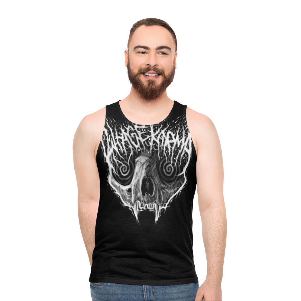 Black metal cat vintage karma unisex tank top