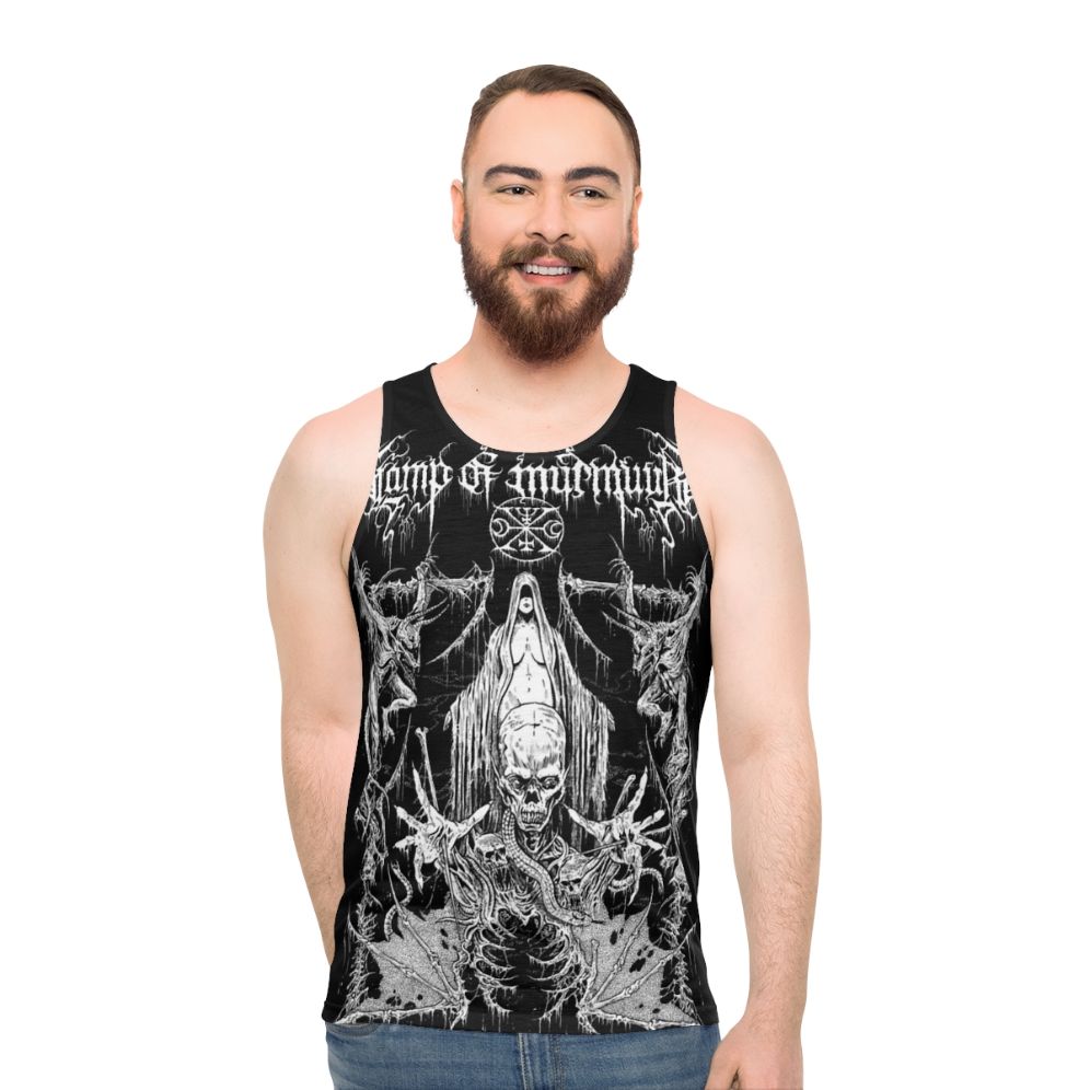 Black metal unisex tank top