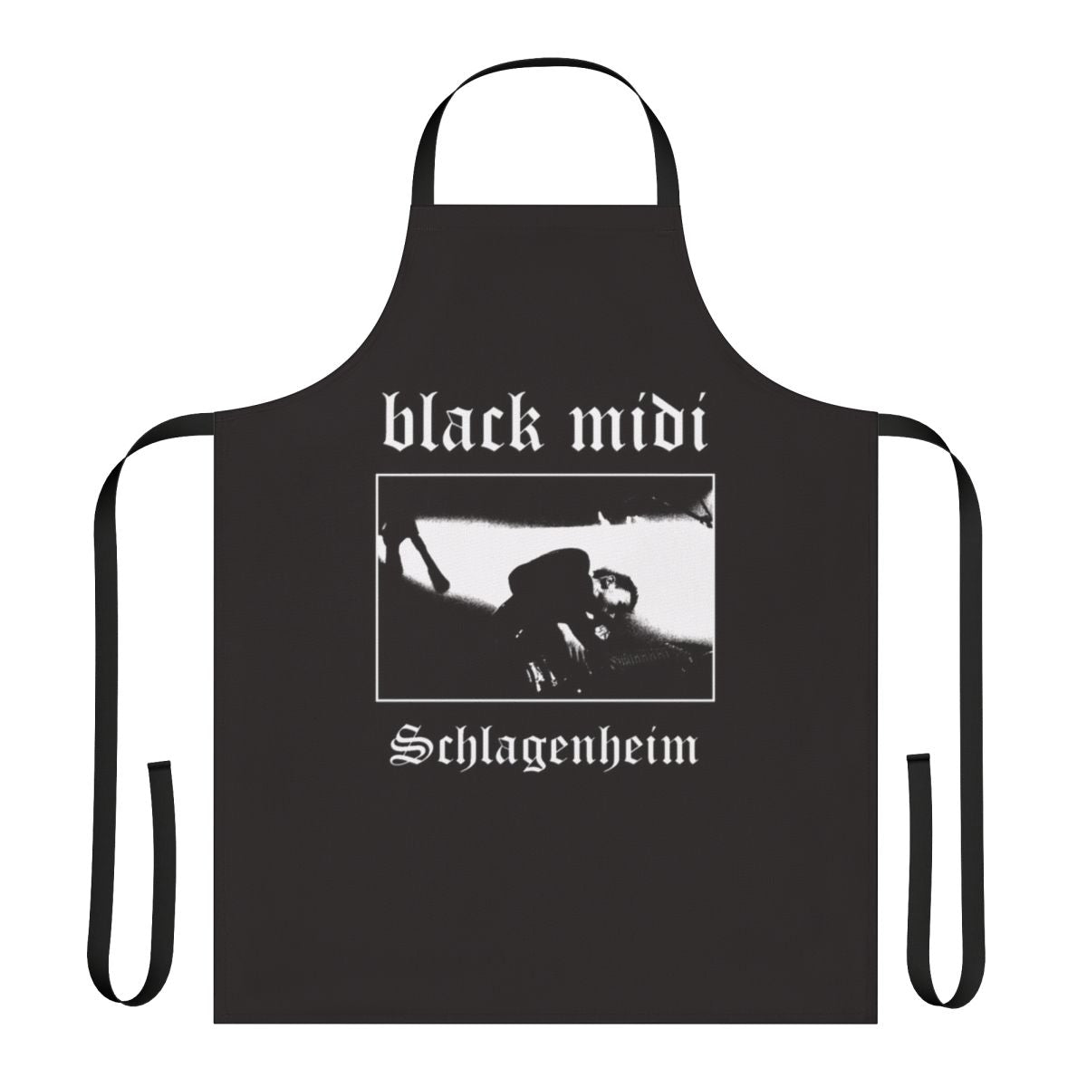 Black Midi Schlagenheim-inspired metal-themed kitchen apron