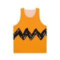 Black ornament unisex tank top featuring Snoopy and Charlie Brown