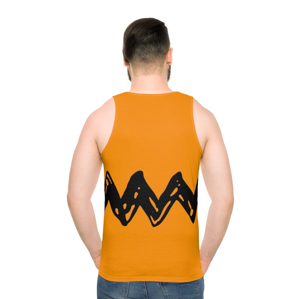 Black ornament unisex tank top featuring Snoopy and Charlie Brown