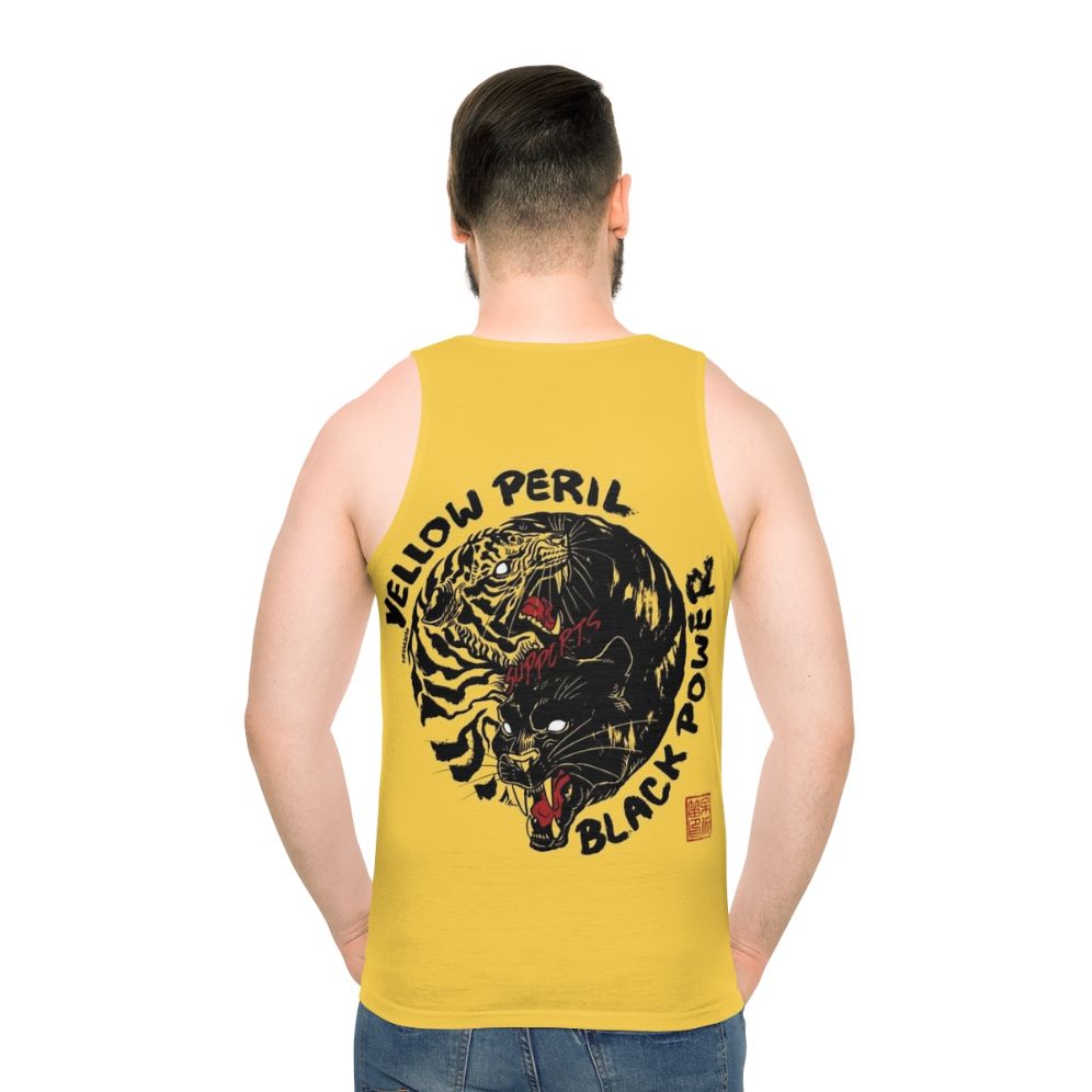 Black power unisex tank top with tigers and panthers