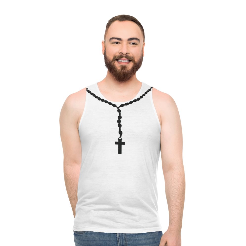 Black Rosary Beads Unisex Tank Top