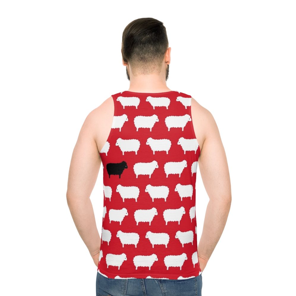 Black sheep pattern unisex tank top