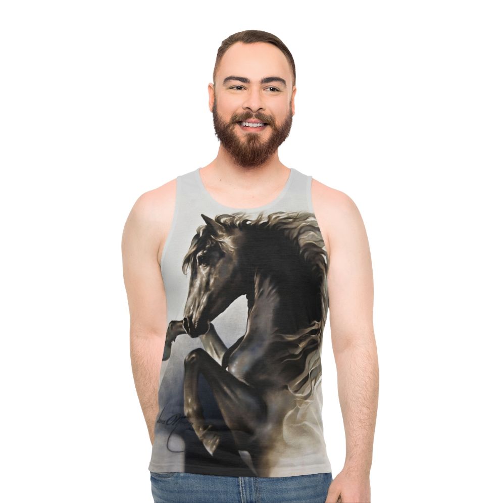 Black stallion unisex tank top