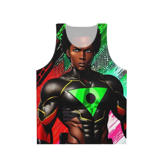 Black superhero unisex tank top