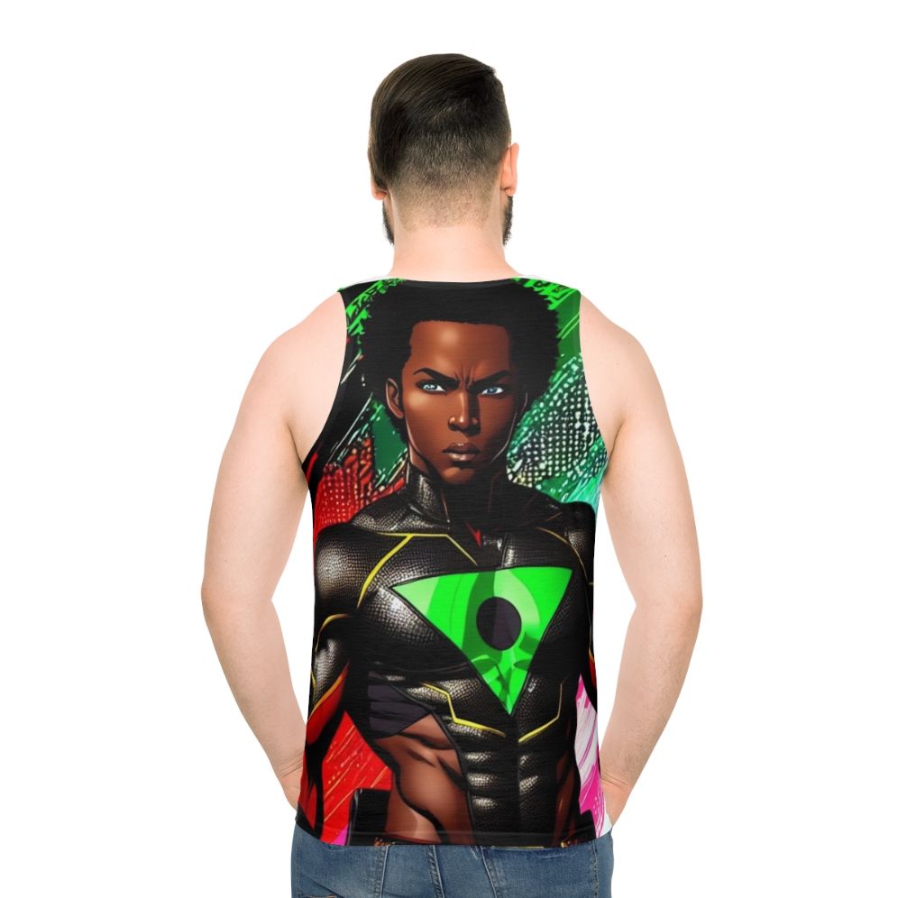 Black superhero unisex tank top