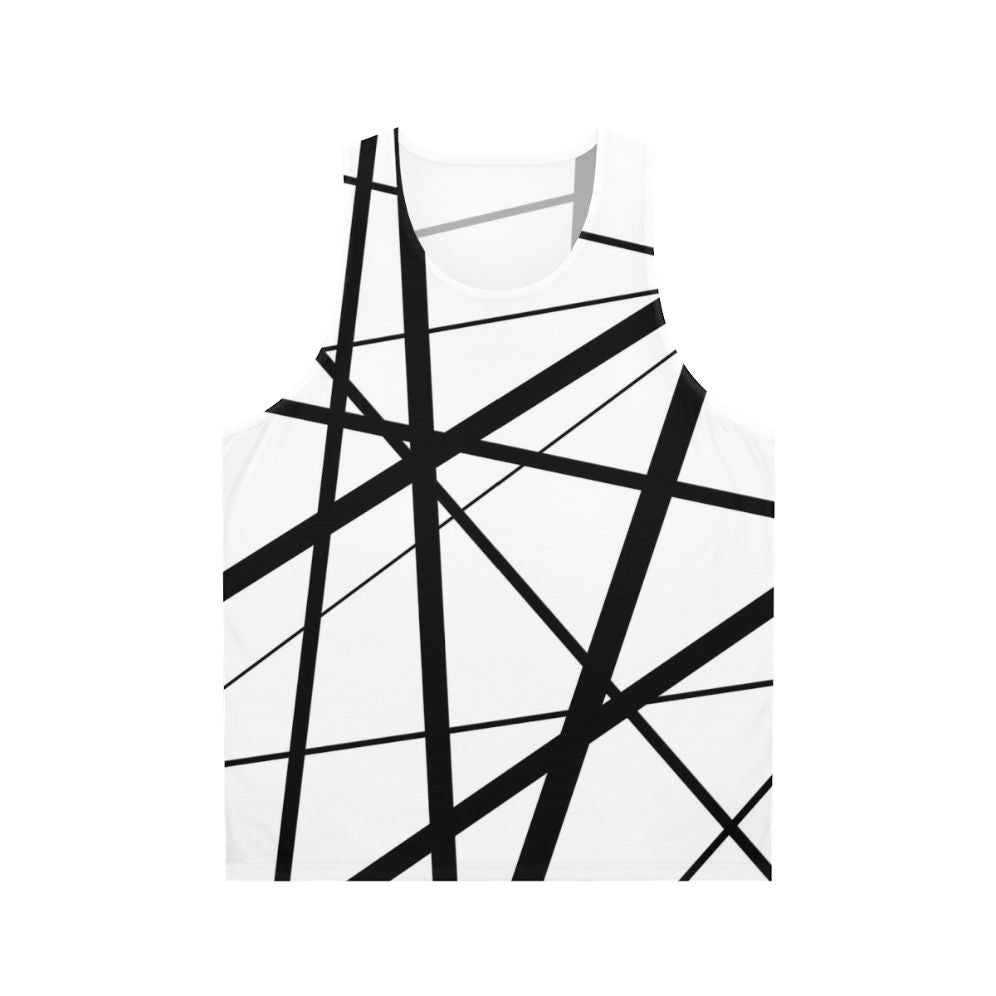 Black and white geometric lines tank top
