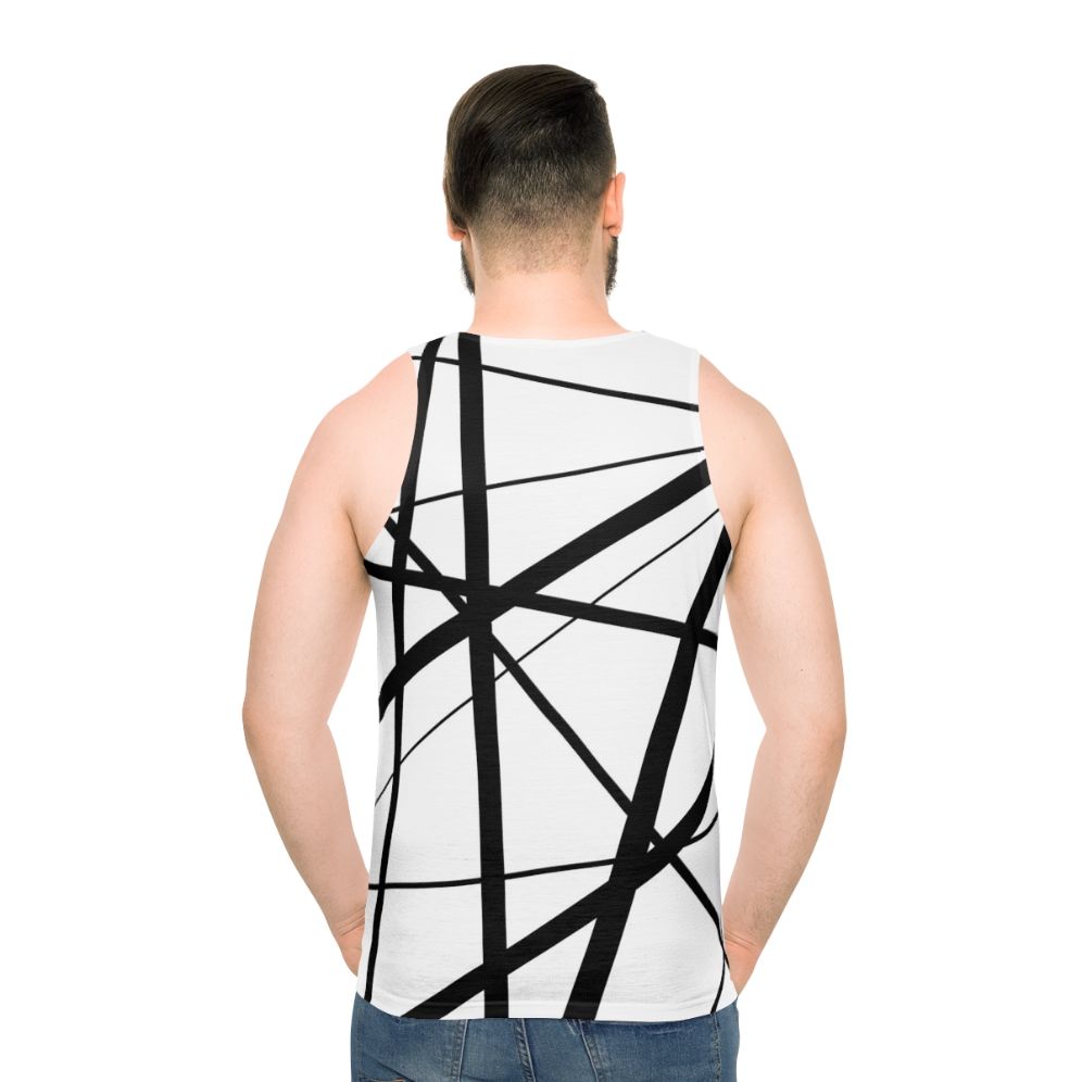 Black and white geometric lines tank top