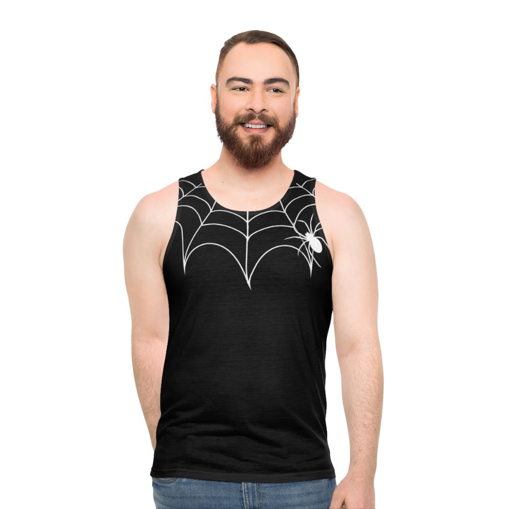 Black Widow Spider Web Collar Unisex Tank Top