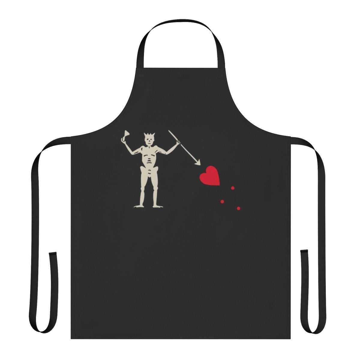 Blackbeard pirate apron with skull and crossbones design