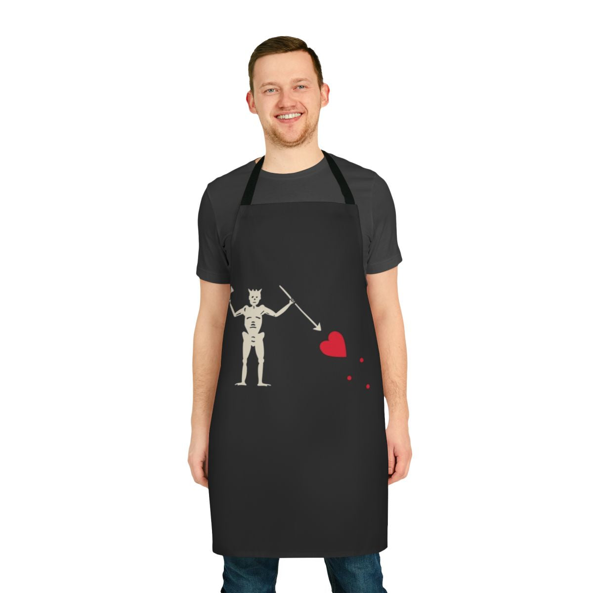 Blackbeard pirate apron with skull and crossbones design
