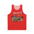 Blackout in the Red Room unisex tank top for music and rock lovers